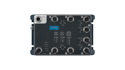 EN 50155 M12 8GE PoE Managed Switch, 24~110 VDC